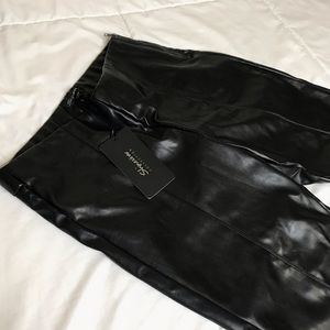 SHINESTAR: faux pleather leggings